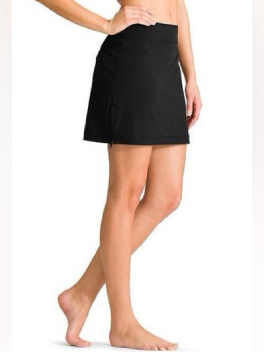 Athleta Jenner back zippers black athletic skort